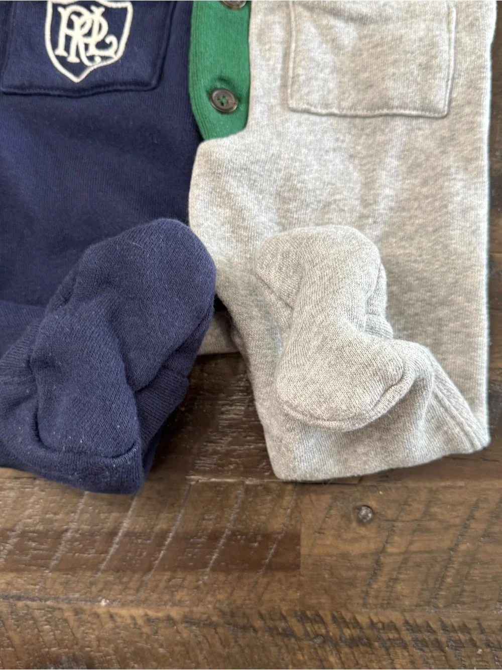 3M Ralph Lauren Baby Boy Colorblock Fleece Footie Coverall, Varsity Football
